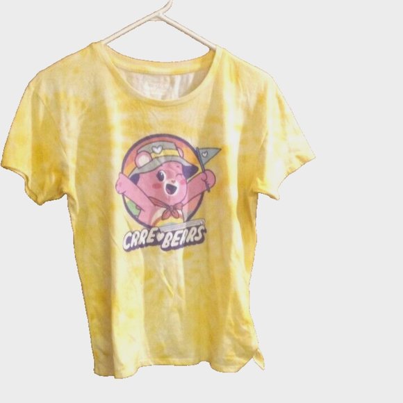 Carebear Girls Shirt Size XXL (18) Yellow short sleeve - Picture 1 of 4